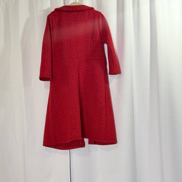 Classic Red Holiday Dress Coat & Plaid Christmas Dress Lots of Love Girls Size 6 - Picture 6 of 14
